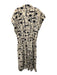Apiece Apart Size 2X Cream White & Midnight Blue Cotton Abstract Print Dress Cream White & Midnight Blue / 2X