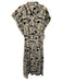 Apiece Apart Size 2X Cream White & Midnight Blue Cotton Abstract Print Dress Cream White & Midnight Blue / 2X