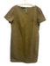 Lafayette 148 Size L Army Fatigue Green Cotton Blend Short Sleeve Paneled Dress Army Fatigue Green / L