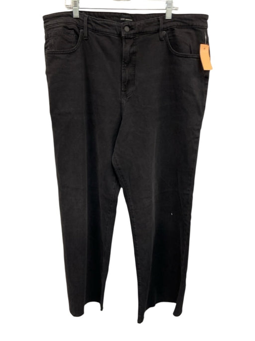 Good American Size 16 Charcoal Black Cotton Blend Denim Released Hem Jeans Charcoal Black / 16
