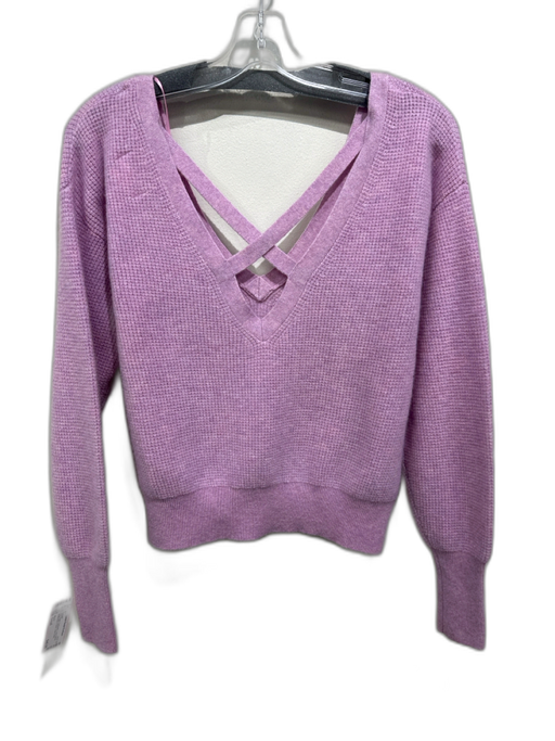 Maeve Size Small Pink Purple Cashmere Long Sleeve Waffle Knit V Neck Sweater Pink Purple / Small