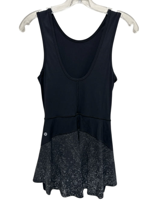 Lululemon Size Est XS/S Black & Gray Nylon Blend Sleeveless Athletic Mini Dress Black & Gray / Est XS/S