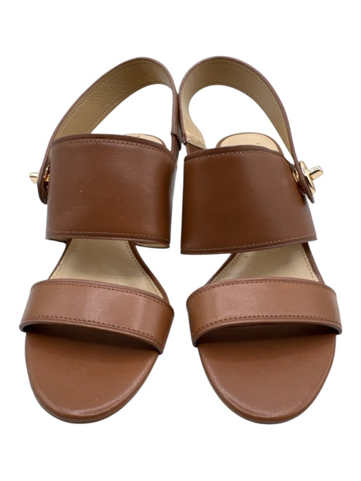 Coach Shoe Size 5.5 Brown Leather open toe Slingback Kitten Heel Sandals Brown / 5.5