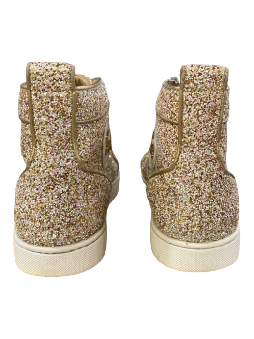 Christian Louboutin Shoe Size 40 Multi Gold Glitter High Top Lace Up Sneakers Multi Gold / 40