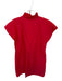 Never a Wallflower Size S Tomato Cotton Mini Ruffle V Neck Pockets Dress Tomato / S