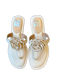 Dolce Vita Shoe Size 8 Tan Canvas Thong Flower Application Sandals Tan / 8