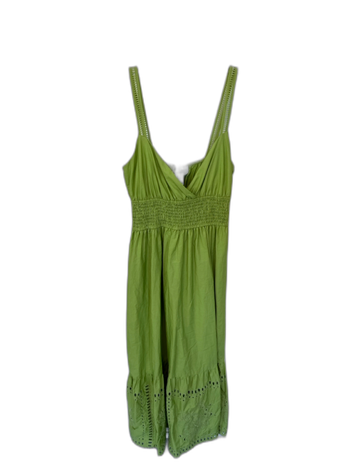 Calypso St. Barth Size S Green Cotton Sleeveless Smocked Waist Maxi Dress Green / S