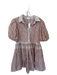 Aureum Size S Mauve & Green Cotton Short Balloon Sleeve Paisley Flowers Dress Mauve & Green / S