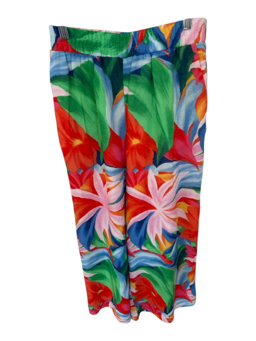 Z Supply Size XS Green, Red, Multi Cotton Blend Floral Stretch Waist Pants Green, Red, Multi / XS