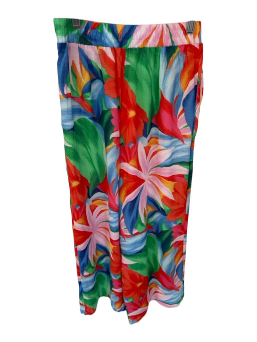 Z Supply Size XS Green, Red, Multi Cotton Blend Floral Stretch Waist Pants Green, Red, Multi / XS