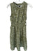 Tuckernuck Size M Green Cotton Flowers Scrunch Waist high neck Maxi Dress Green / M