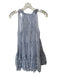 Calypso Size XS Blue & White Cotton Sleeveless Striped V Neck Dress Blue & White / XS