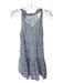 Calypso Size XS Blue & White Cotton Sleeveless Striped V Neck Dress Blue & White / XS