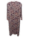 Natalie Martin Size XS Red, Blue, White Rayon Raw Edge Leaves Split Hem Dress Red, Blue, White / XS