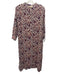 Natalie Martin Size XS Red, Blue, White Rayon Raw Edge Leaves Split Hem Dress Red, Blue, White / XS