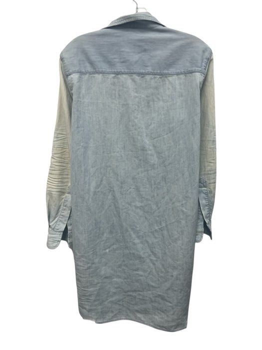 Frank & Eileen Size XS Light Blue Cotton Chambray Fading Button Down Shirt Dress Light Blue / XS