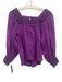 Antik Batik Size XS Purple Cotton Smocked Button Down Balloon Sleeve Top Purple / XS