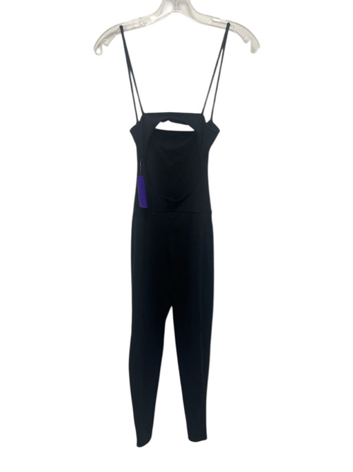 Live the Process Size XS Black Supplex Blend Open Back Spaghetti Strap Jumpsuit Black / XS