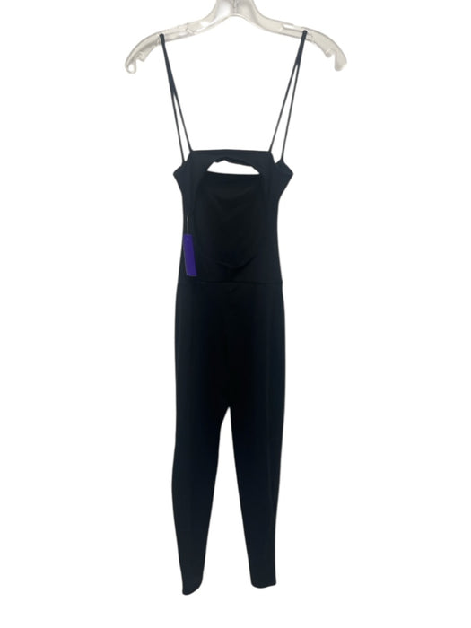 Live the Process Size XS Black Supplex Blend Open Back Spaghetti Strap Jumpsuit Black / XS