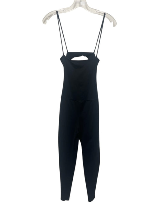 Live the Process Size XS Black Supplex Blend Open Back Spaghetti Strap Jumpsuit Black / XS