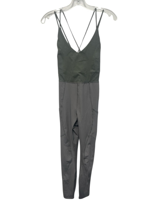 Goop G. Label Size S gray & green Polyamide Blend Strappy Back V Neck Jumpsuit gray & green / S