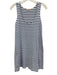 AYR Size XS White & Blue Cotton Striped Sleeveless Round Neck Shift Dress White & Blue / XS