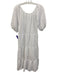Nation Size XS White Cotton Textured Short Puff Sleeve Tiered Midi Dress White / XS