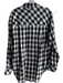 Sanctuary Size XS Ivory & Black Cotton Blend Collared Button Down Plaid Top Ivory & Black / XS