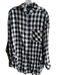 Sanctuary Size XS Ivory & Black Cotton Blend Collared Button Down Plaid Top Ivory & Black / XS