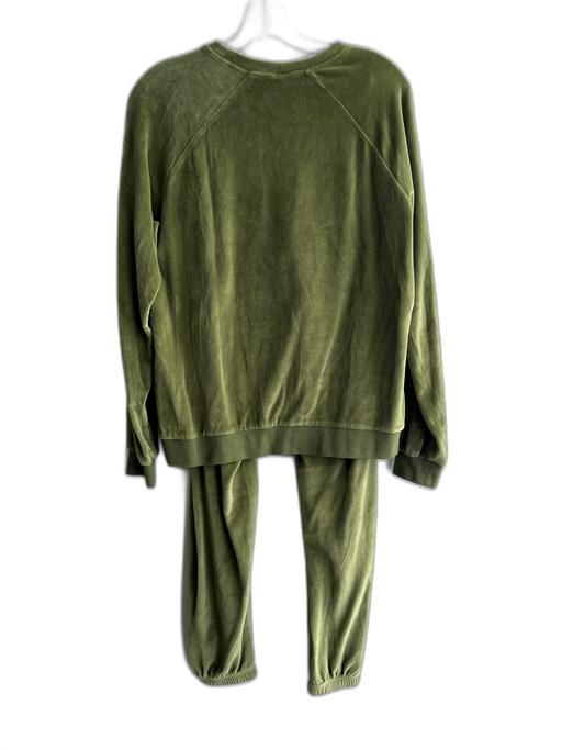 Kule Size XS Olive Green Cotton Velvet Round Neck Long Sleeve Pant Set Olive Green / XS