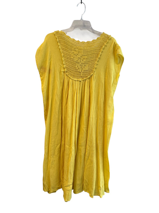 Suzie Kondi Size One Size Yellow No Fabric Tag Sleeveless Knit Maxi Coverup Yellow / One Size