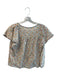 The Great Size 0 White & Multi Cotton Button Down Floral Short Sleeve Hi Lo Top White & Multi / 0