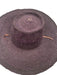 No Brand Dark Purple Straw Leather Strap Braided Sun Hat Dark Purple / One Size