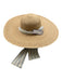 Sunshine Tienda Beige, White, Blue Straw Ribbon Straps Wide Brim Round Crown Hat Beige, White, Blue / One Size