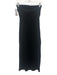 Vitamin A Size S Black Tencel Knickknack Print Tube Side Slit Midi Dress Black / S