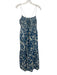 Mirth Size XS Blue & White Cotton shibori dyed Shirred Criss Cross Back Dress Blue & White / XS