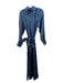 Adolfo Dominguez Size 40 Blue Acetate Wrinkle Affect Long Sleeve Sash Inc Dress Blue / 40