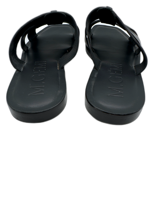 M. Gemi Shoe Size 40.5 Black Leather Strappy Slip On Mule Flat Sandals Black / 40.5