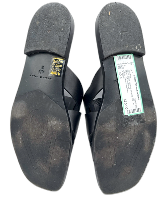 M. Gemi Shoe Size 40.5 Black Leather Strappy Slip On Mule Flat Sandals Black / 40.5