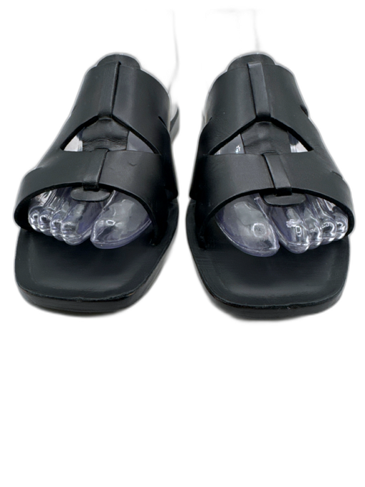 M. Gemi Shoe Size 40.5 Black Leather Strappy Slip On Mule Flat Sandals Black / 40.5