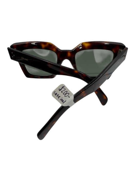 Celine Brown Acetate Square Tortoiseshell Cat Eye Sunglasses Brown