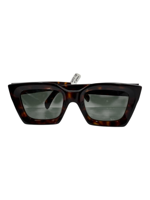 Celine Brown Acetate Square Tortoiseshell Cat Eye Sunglasses Brown