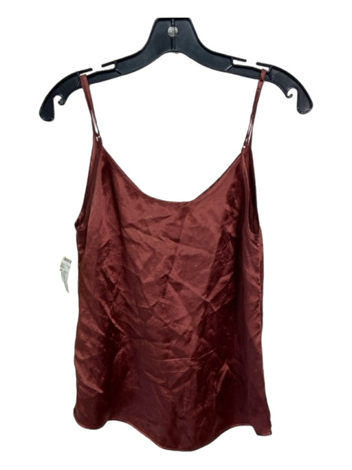 Babaton Size S Red Acetate Satin Sleeveless V Neck Top Red / S