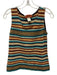 Missoni Size S Brown & Blue Wool & Rayon Sleeveless Tank Abstract Stripe Top Brown & Blue / S