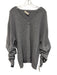 Tory Burch Size XL Gray & Red Wool & Polyamide U Neck Floral Embroidery Sweater Gray & Red / XL