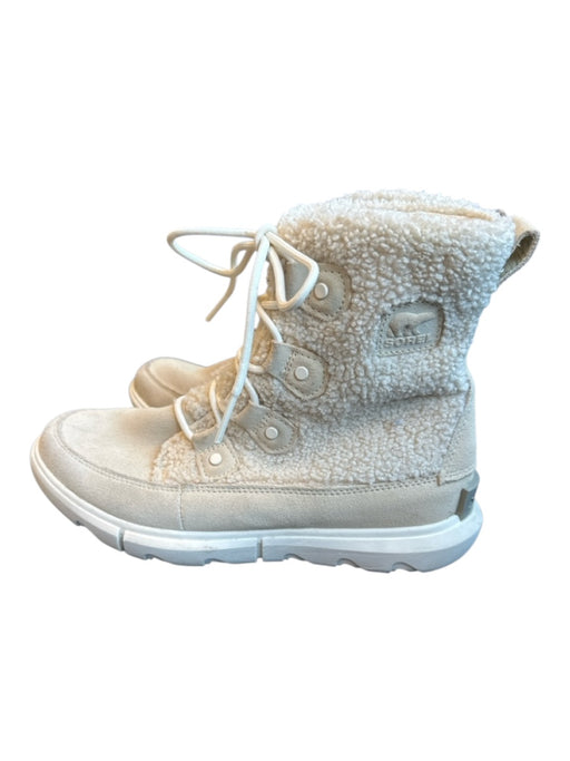 Sorel Shoe Size 8 Cream Faux Shearling Lace Up Athletic Booties Cream / 8