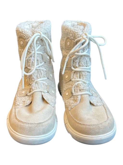 Sorel Shoe Size 8 Cream Faux Shearling Lace Up Athletic Booties Cream / 8