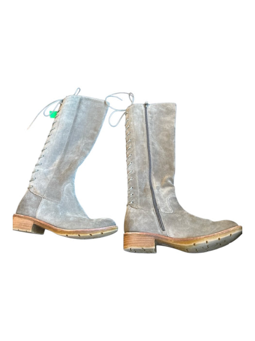 Sofft Shoe Size 7M Gray Suede Lace Up Back Knee High Boots Gray / 7M