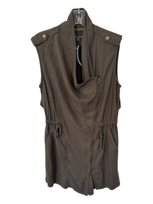 Michael Stars Size XS Gray Tencel Sleeveless Front Zip Drawstring Dress Gray / XS