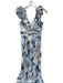 Eliza J Size 2 White & Blue Polyester Sleeveless Flowers Metallic Thread Gown White & Blue / 2